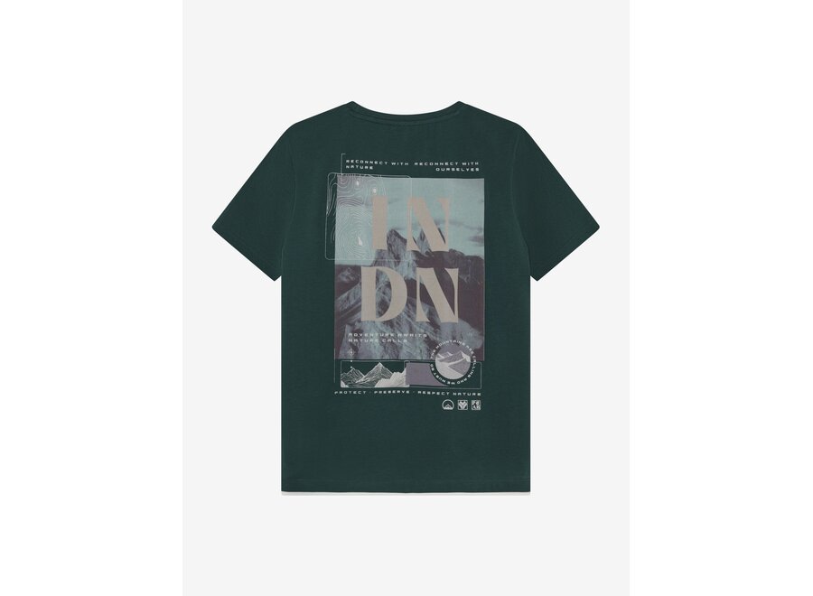 T-Shirt Chest and Backprint  Green Jongens T-shirt