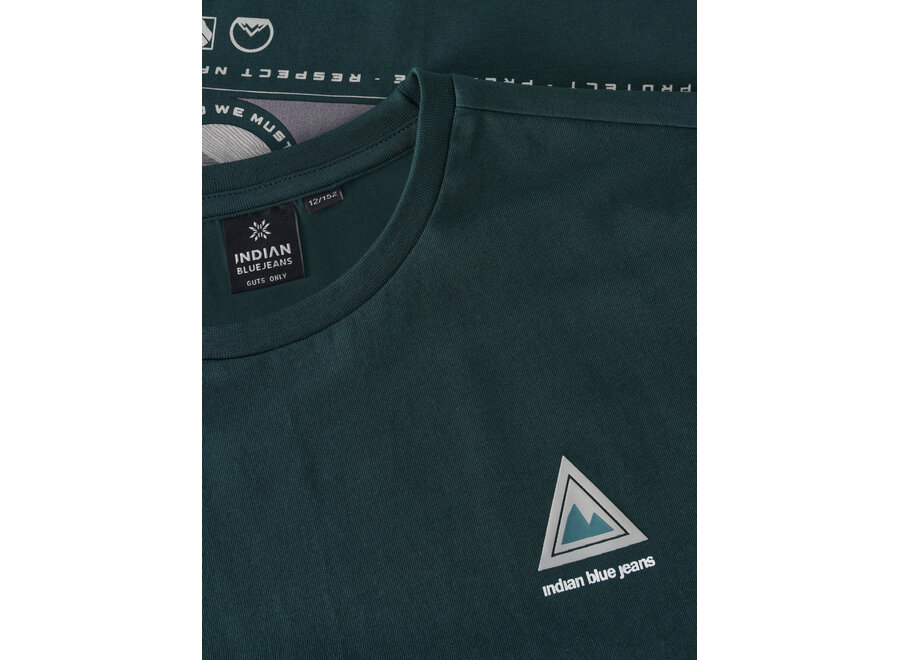 T-Shirt Chest and Backprint  Green Jongens T-shirt