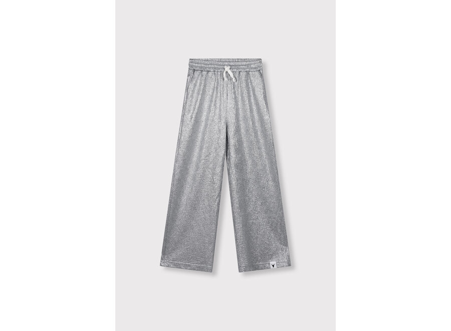 Kids Knitted Wide Leg Pants  Silver Meisjes Broek