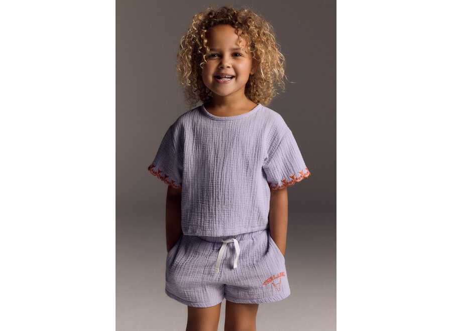 Kids Woven Crinkle Shorts  Lilac Meisjes Short