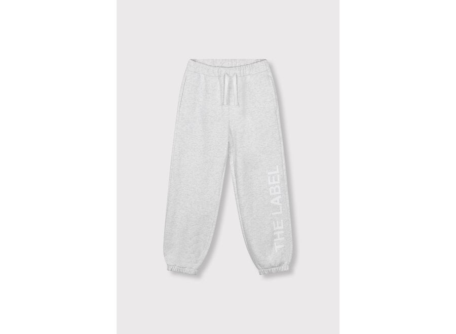 Kids Knitted Sweat Pants  Super Light Grey Melange Unisex Broek