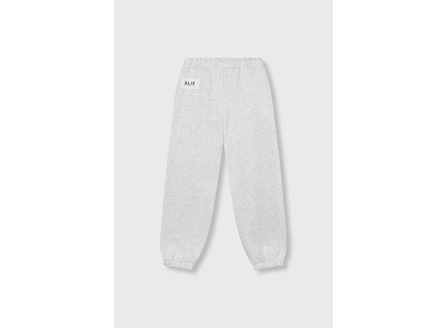 Kids Knitted Sweat Pants  Super Light Grey Melange Unisex Broek
