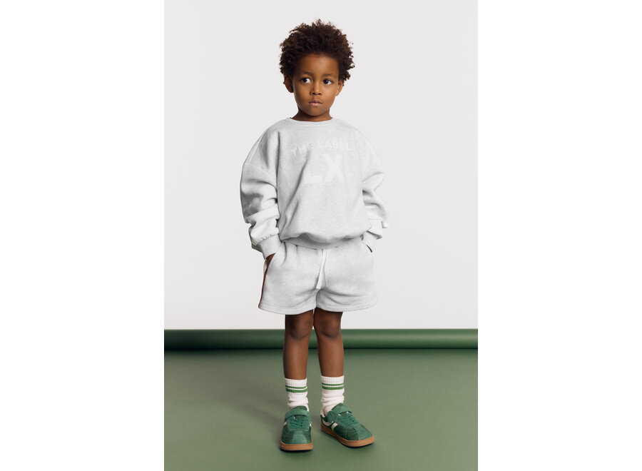 Kids Knitted Sweat Shorts  Super Light Grey Melange Unisex Short