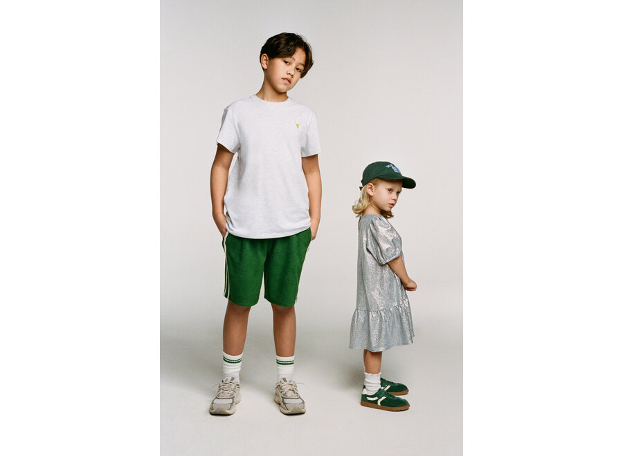 Kids Knitted Terry Shorts  Green Unisex Short