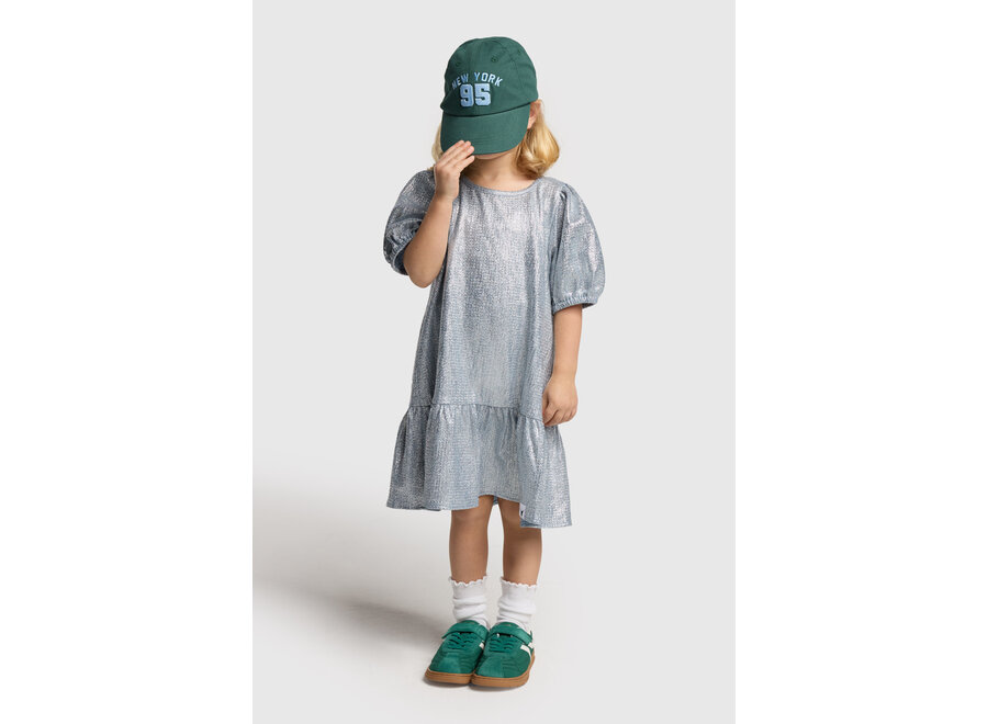 Kids Knitted Structured Dress  Silver Meisjes Jurk