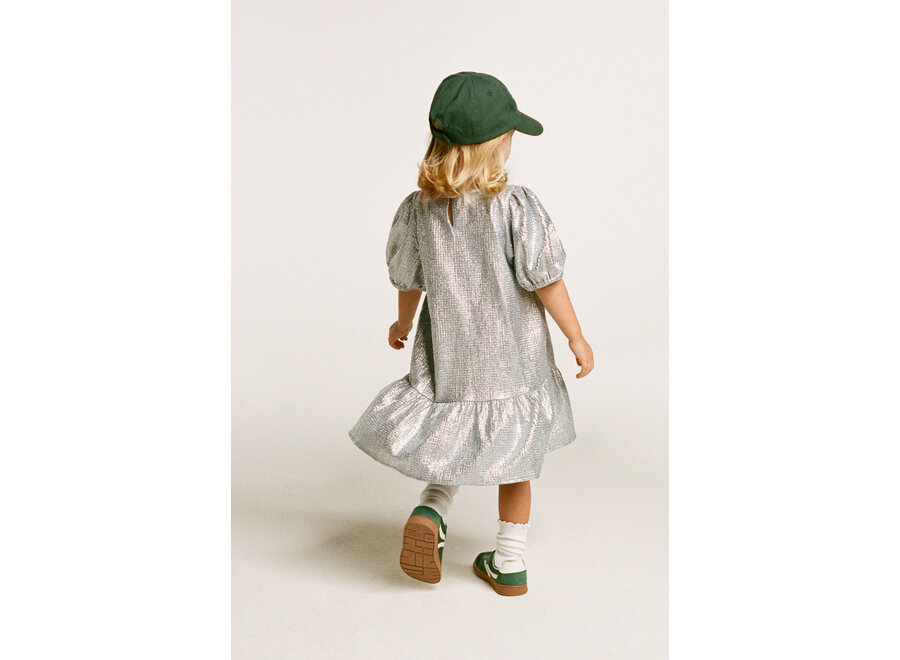 Kids Knitted Structured Dress  Silver Meisjes Jurk