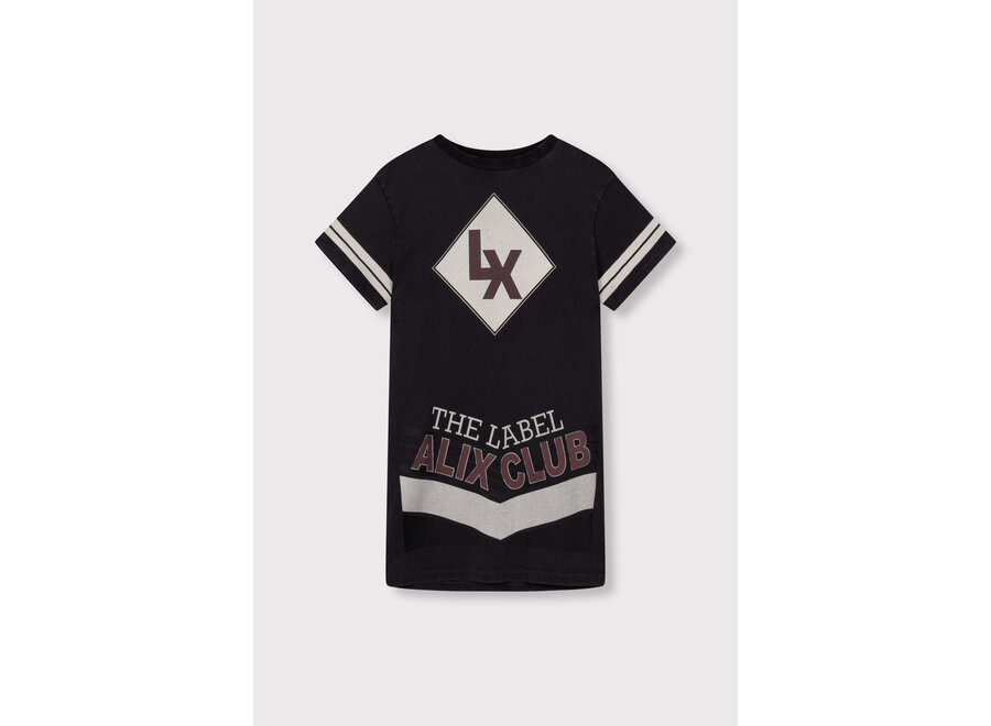 Kids Knitted T-Shirt Dress  Charcoal Grey Meisjes Jurk