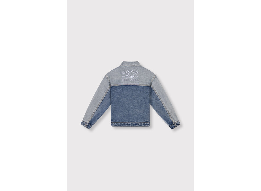 Kids Woven Colour Block Denim Jacket  Denim Blue Meisjes Jasje