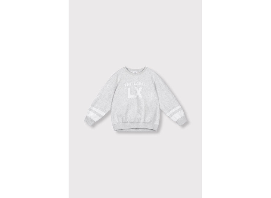 Kids Knitted Sporty Sweater  Super Light Grey Melange Unisex Trui