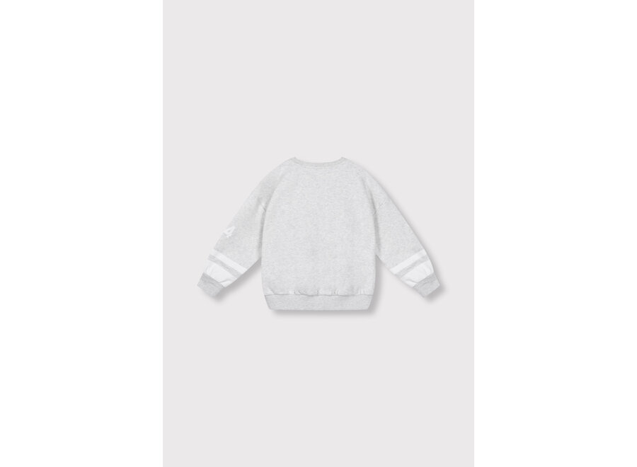 Kids Knitted Sporty Sweater  Super Light Grey Melange Unisex Trui