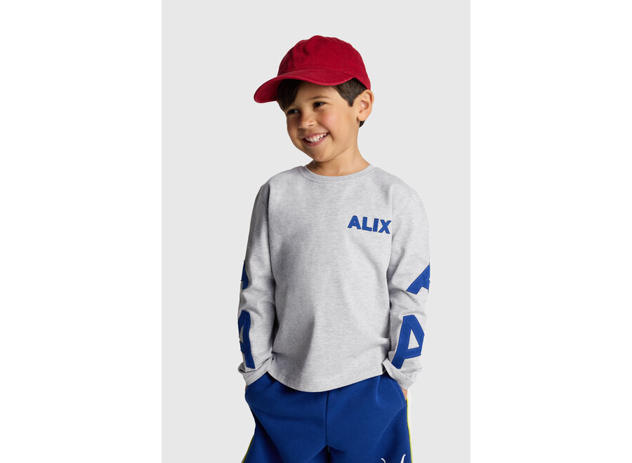 Kids Knitted Patches Long Sleeve 62603879493 940 Light Grey Melange Unisex Top