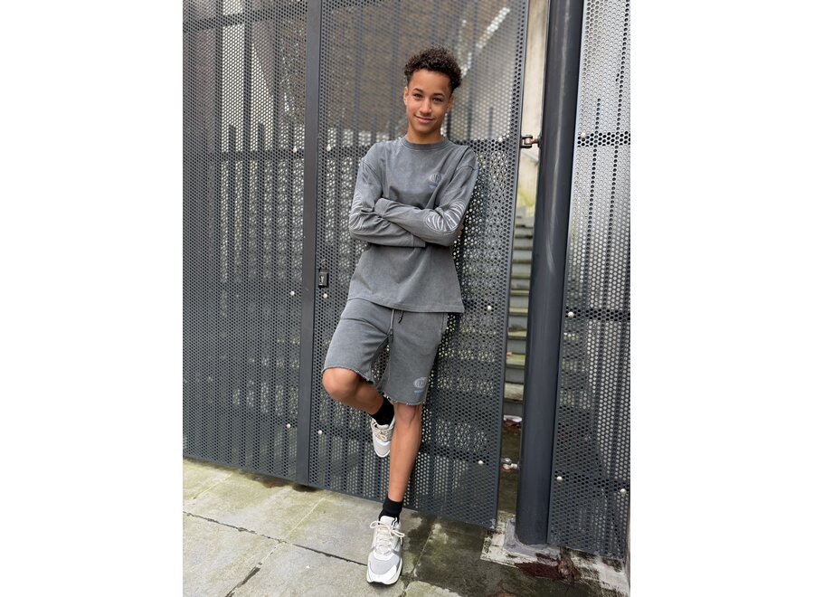 Malelions Junior Relaxed Lifestyle Longsleeve T-Shirt Acid Wash Jongens Longsleeve