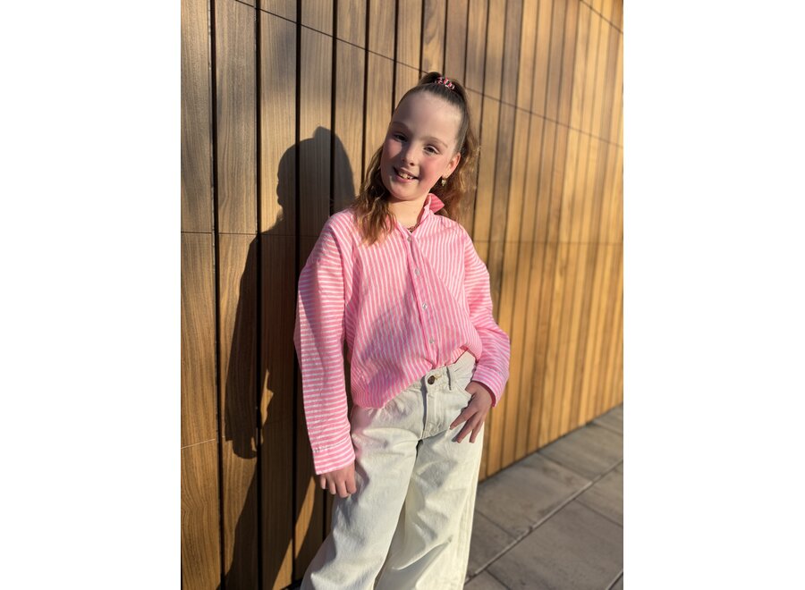 Girls Elena Blouse  Bright Pink Meisjes Blouse