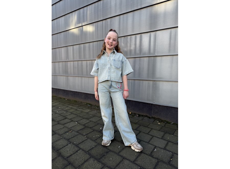 Girls Jona Dnm  Carribean Blue Wash Meisjes Jeans