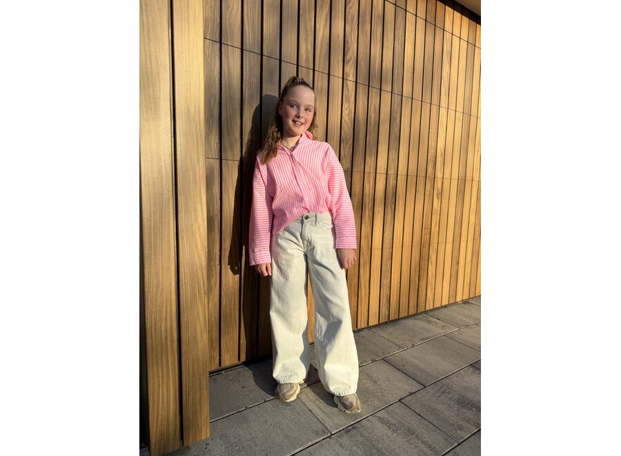 Leyla Bleach Jeans Pants Wash Bleach Meisjes Spijkerbroek