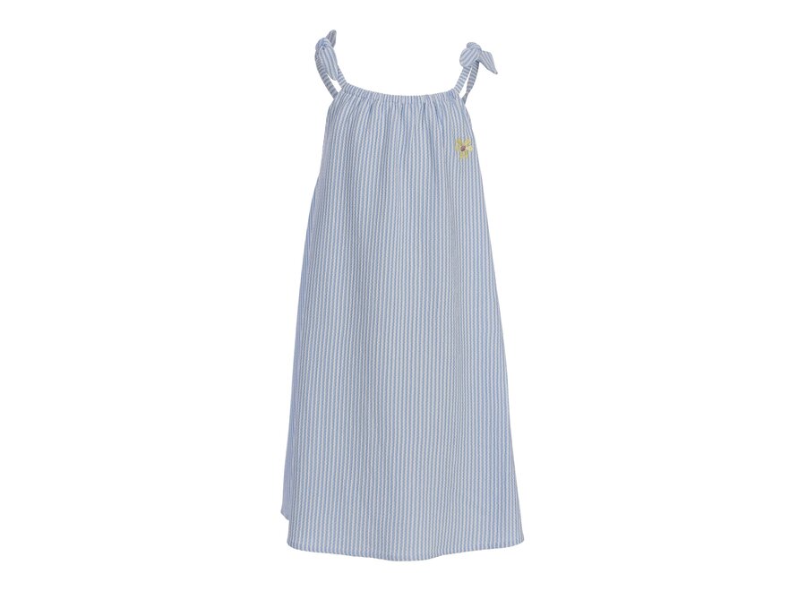 Little Striped Crinckle sleeveless Blue Stripe Meisjes Jurkje