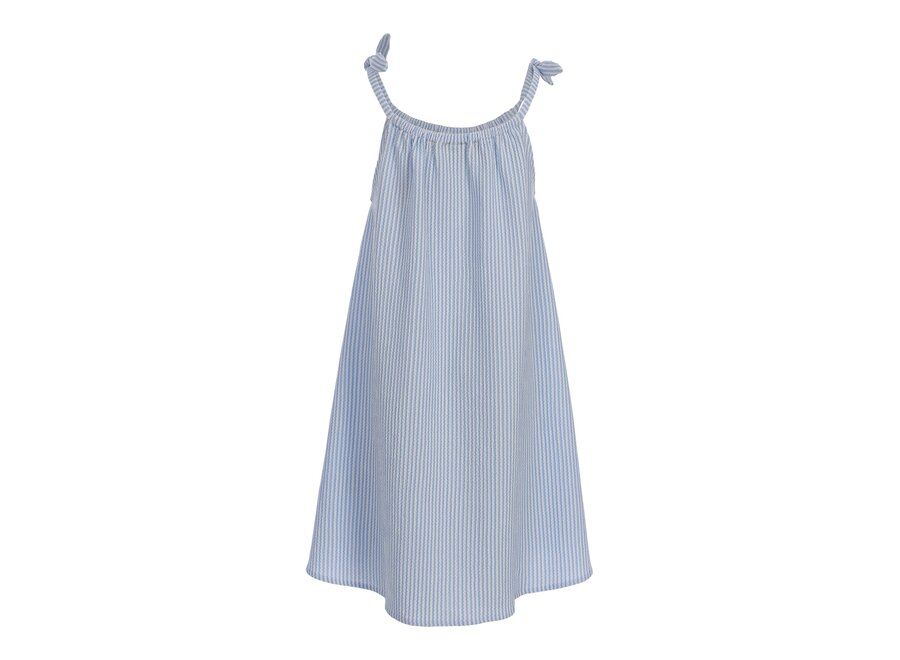 Little Striped Crinckle sleeveless Blue Stripe Meisjes Jurkje