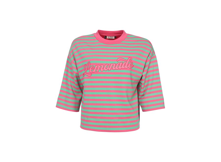 Little  Pink Summer Stripe Meisjes T-shirt