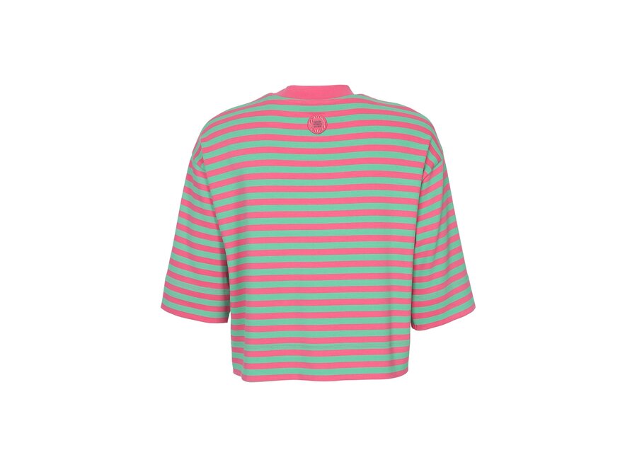 Little  Pink Summer Stripe Meisjes T-shirt