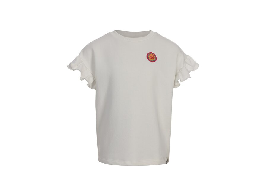 Little Sweater with RufflesSoft White Meisjes Trui