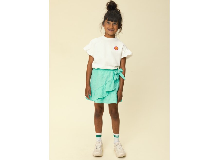 Little Sweater with RufflesSoft White Meisjes Trui