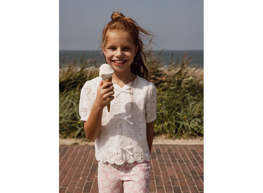 Little woven top  Soft White Meisjes Blouse