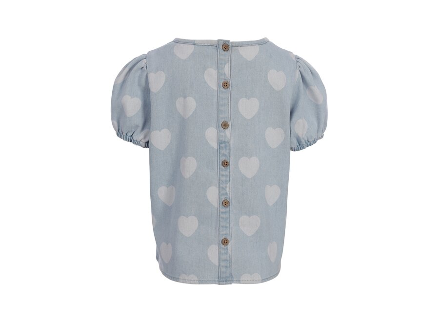 Little Heart Denim Top  Meisjes Blouse