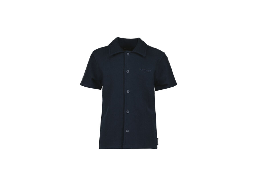 Woven Short Sleeve Shirt Dark Navy Blue Jongens Shirt