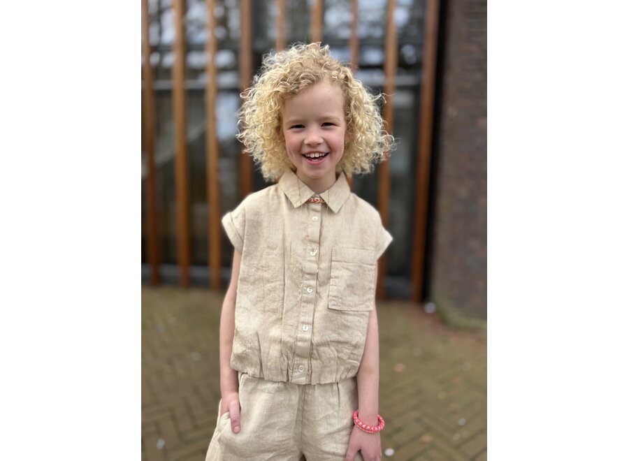 Girls Kelly Blouse  Safari Tan Meisjes Blouse