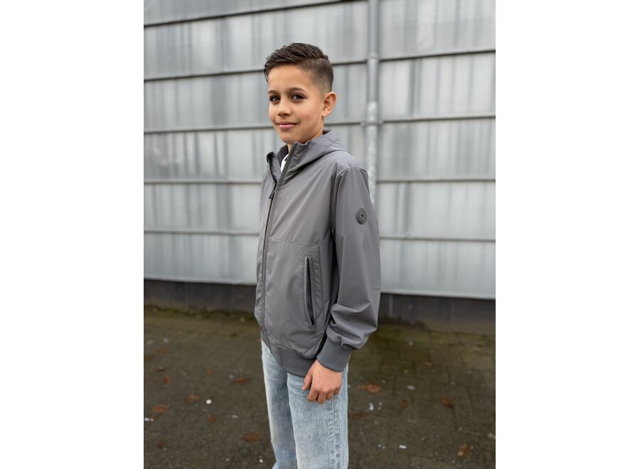 Hooded Four Way Stretch Jacket Pewter