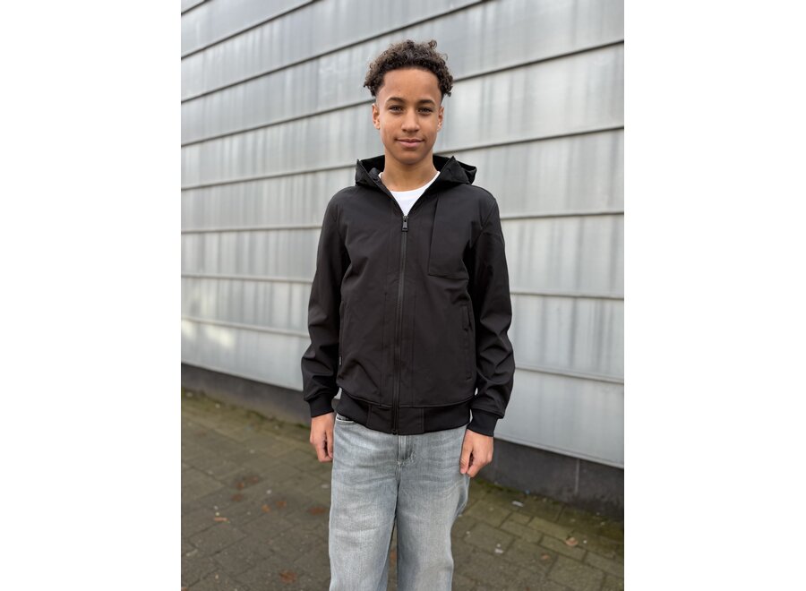 Softshell Jacket Chestpocket  True Black Jongens Jas