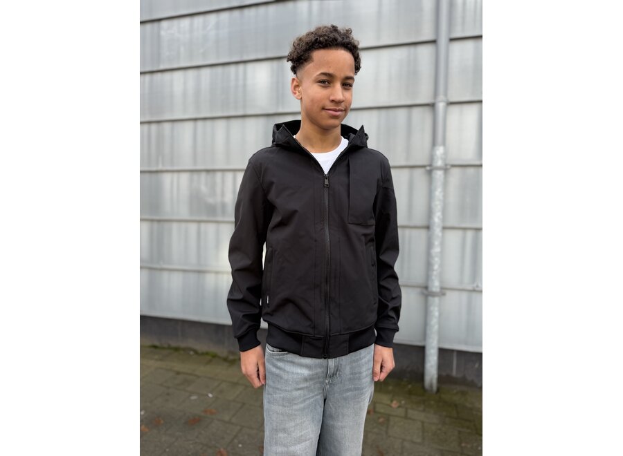 Softshell Jacket Chestpocket  True Black Jongens Jas