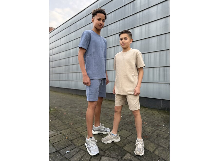 Dyed Short Sweat Pants GEB1173-SS26 559 Flint Stone Jongens Korte Broek