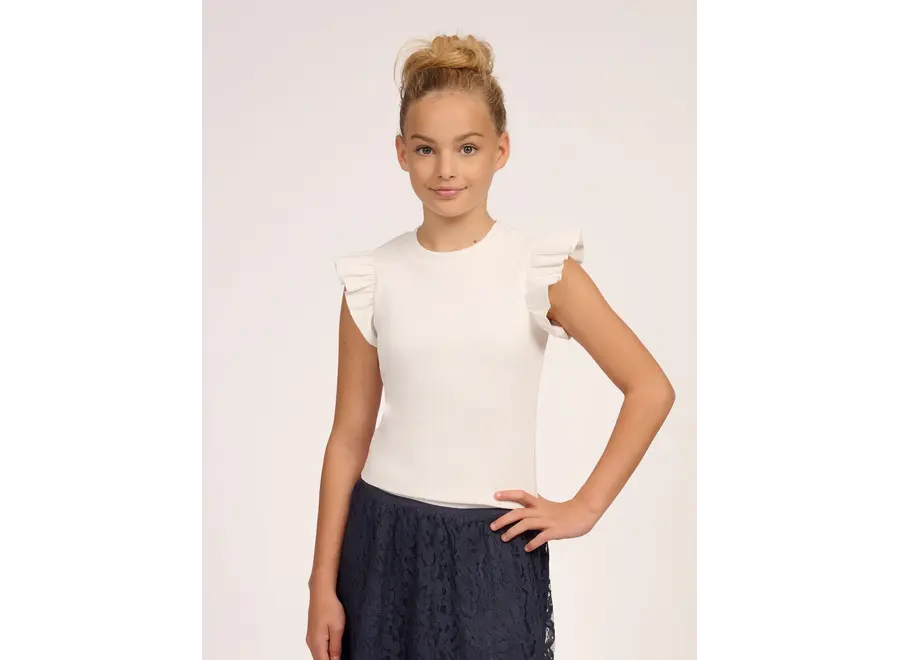 Eef Rib Top  Off White Meisjes Top