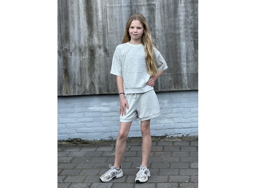 Girls Jill Short Light Grey Melange  Meisjes Korte Broek
