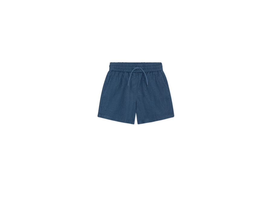 Drawstring Linen Shorts  Dark Denim Blue Jongens Korte Broek