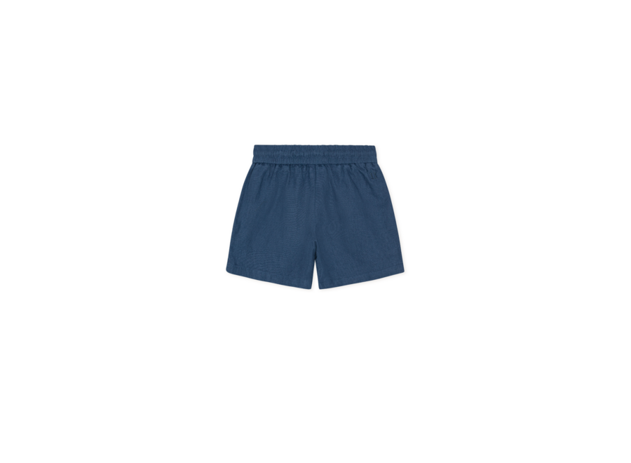 Drawstring Linen Shorts  Dark Denim Blue Jongens Korte Broek