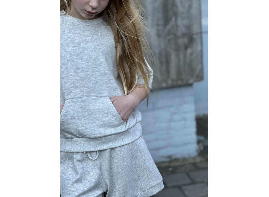 Girls Presley Sweat  Light Grey Melange Meisjes Trui
