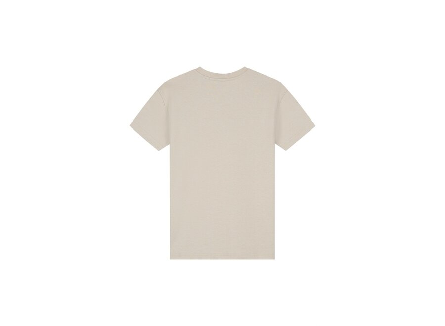 Malelions Junior Relaxed Interlock T-Shirt  Beige Jongens T-shirt