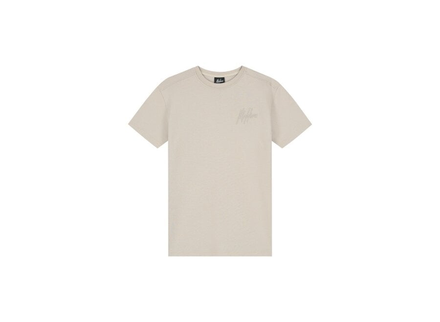 Malelions Junior Relaxed Interlock T-Shirt  Beige Jongens T-shirt