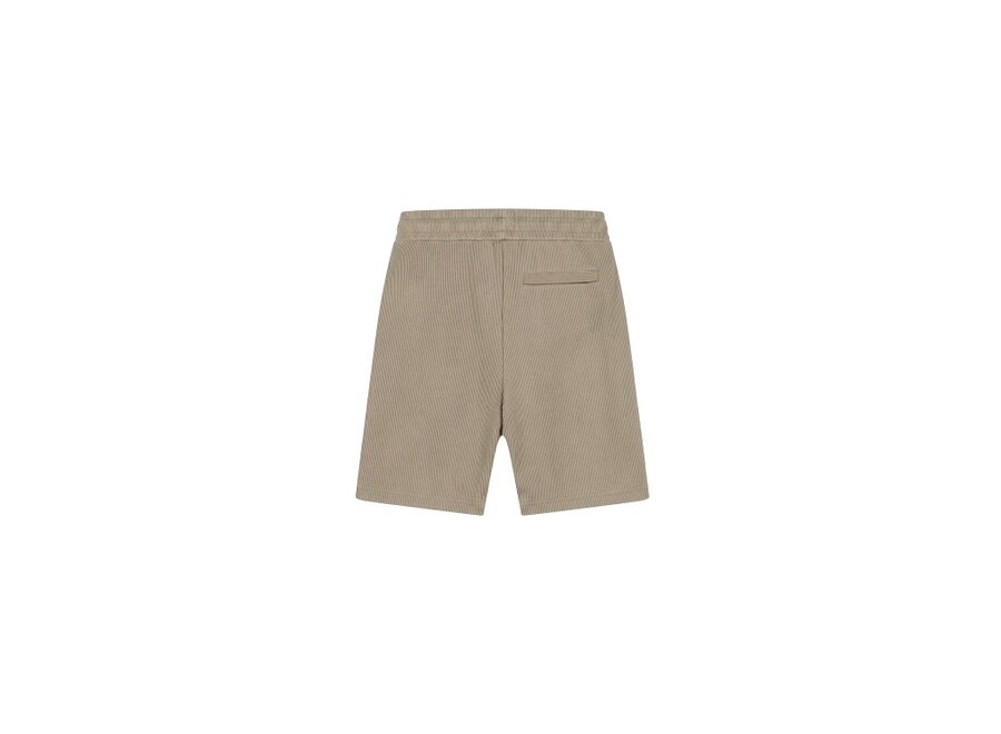Malelions Junior Ribbed Script Shorts  Olive Green Jongens Korte Broek