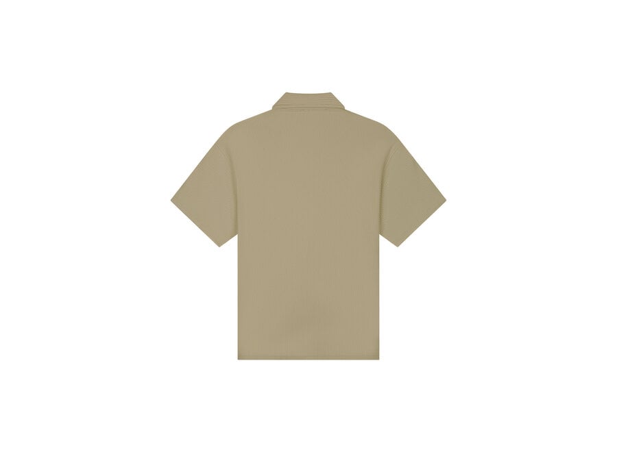 Malelions Junior Ribbed Script Shirt  Olive Green Jongens T-shirt