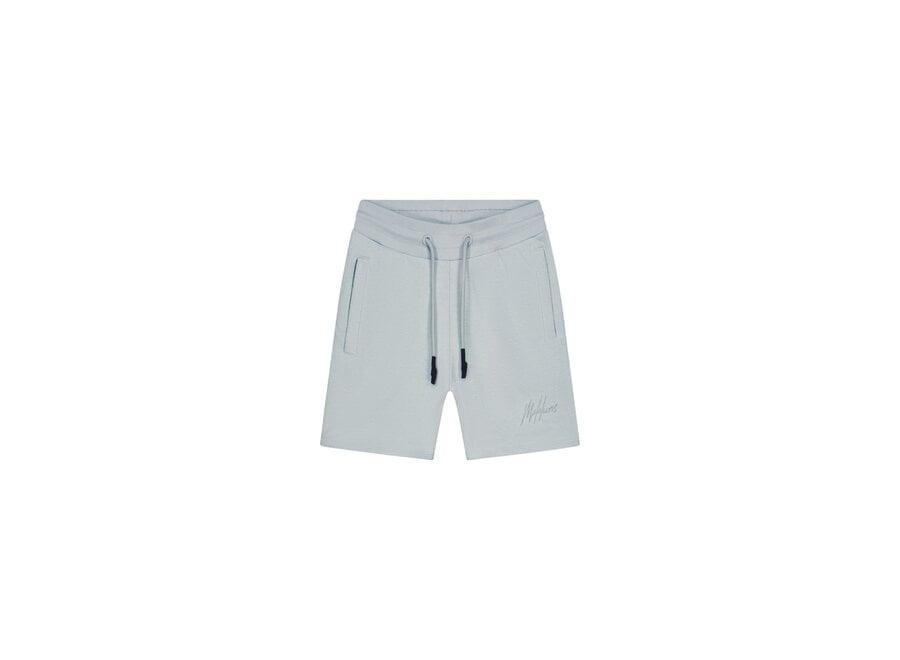 Malelions Junior Striped Signature Shorts  Ocean Grey Jongens Korte Broek