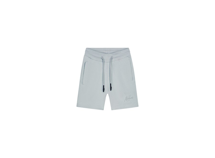 Malelions Junior Striped Signature Shorts  Ocean Grey Jongens Korte Broek
