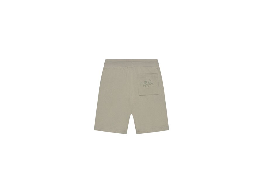Malelions Junior Striped Signature Shorts Olive Green Jongens Korte Broek