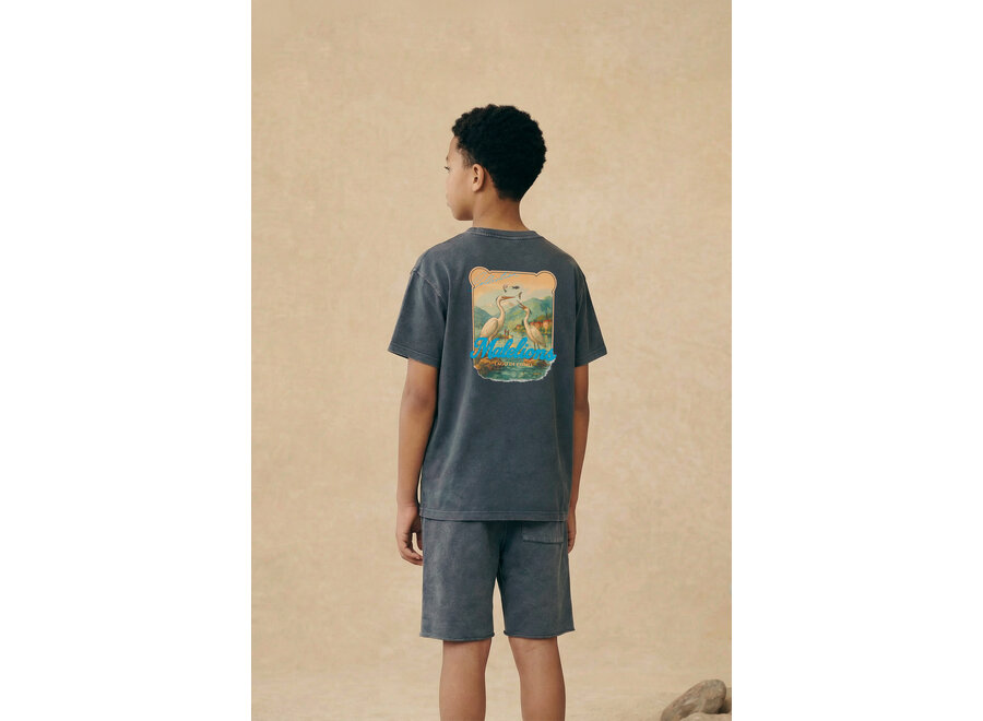 Malelions Junior Relaxed White Heron T-Shirt  Acid Wash Jongens T-shirt