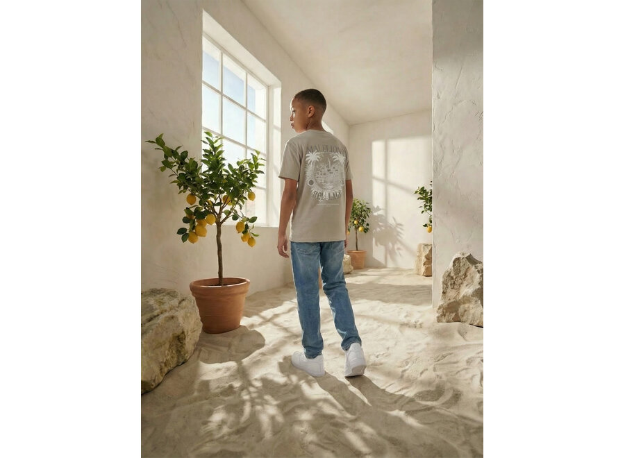 Malelions Junior Relaxed Lago T-Shirt  Olive Green Jongens T-shirt