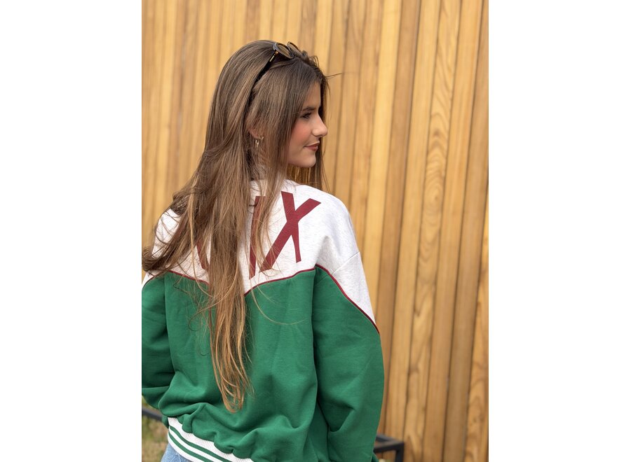 Kids Knitted Sporty Jacket  Green Unisex Jasje