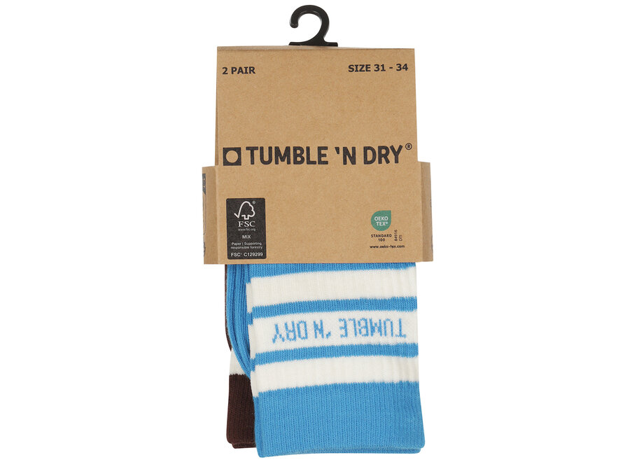 TND Tumble Socks colour 2-pack  Swedish Blue Jongens  Sokken