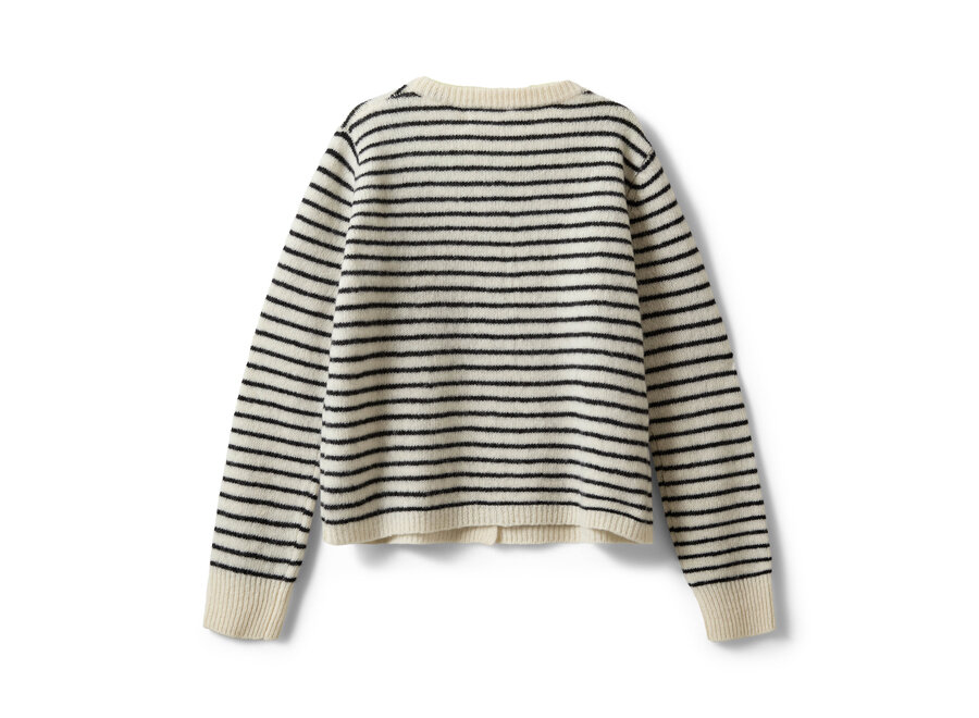 CisseSY Cardigan  Off White Striped Meisjes Vest